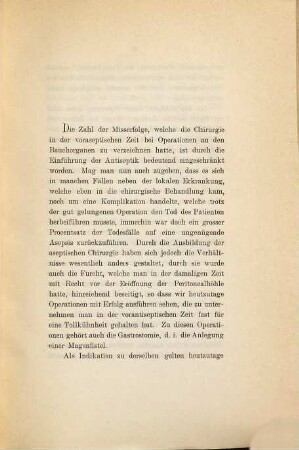 Casuistische Beiträge zur Chirurgie des Magens