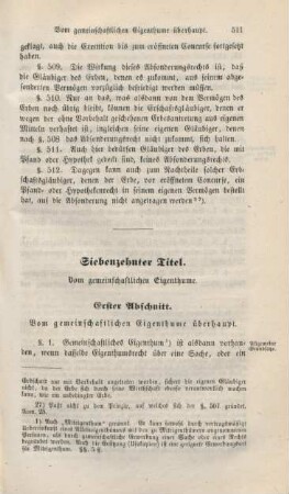Siebenzehnter Titel. Vom gemeinschaftlichen Eigenthume.