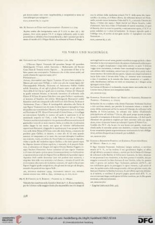 VII. Varia und Nachträge