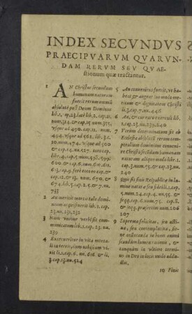 Index secundus