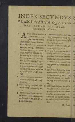 Index secundus