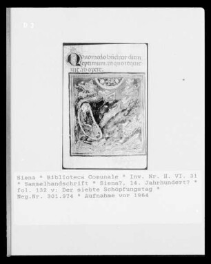 Sammelhandschrift — Der siebte Schöpfungstag, Folio fol. 132 v