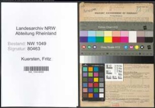 Entnazifizierung Fritz Kuersten , geb. 20.10.1908 (Spediteur)