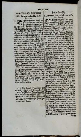 Annotationes Kirchianæ Uber die Hartmännische Facti Speciem. Hartmännische Sogenannte kurtz- jedoch warhaffte Facti Species.