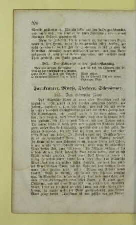 Farnkräuter, Moose, Flechten, Schwämme