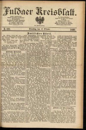Ausgabe vom Dienstag, den 17. Oktober 1899.