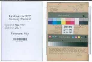 Entnazifizierung Fritz Fehrmann , geb. 00.00.0000 (Oberinspektor)