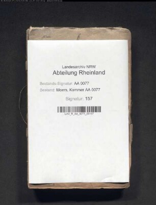 Monatliche Extrakte von der moersischen Kriegskasse