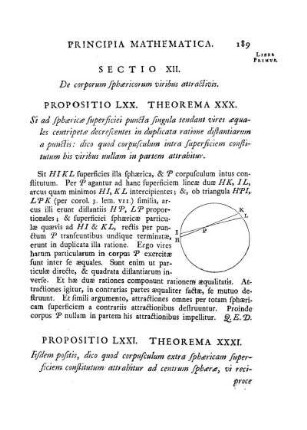 Sectio XII. De corporum sphaericorum viribus attractivis.