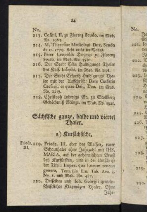 24-33, a) Kursaechsische.
