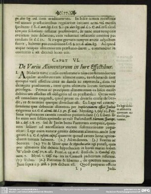 Caput VI. De Variis Alimentorum In Iure Effectibus