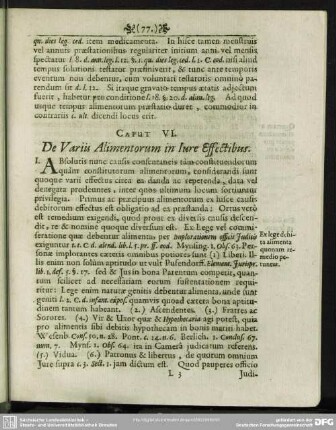 Caput VI. De Variis Alimentorum In Iure Effectibus
