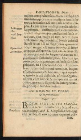 De Nomine Et Verbo, et de pronunciato. Caput VI.