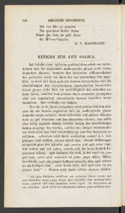 Einiges Zur Lex Salica.