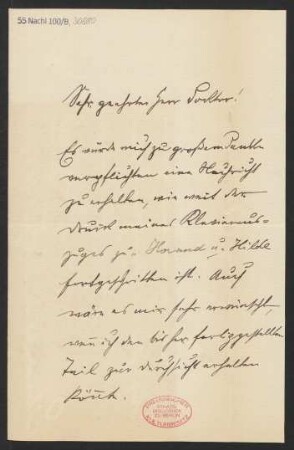 Brief an Ludwig Strecker  und B. Schott's Söhne : 08.08.1899