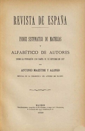 Revista de España. 118,[a] (1887)
