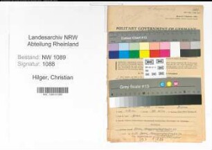 Entnazifizierung Christian Hilger , geb. 03.04.1897 (Polizist)