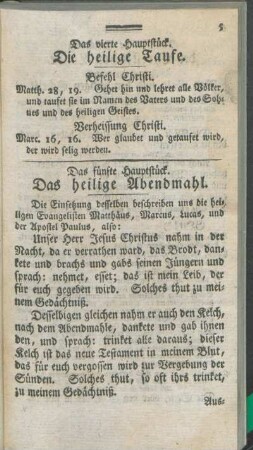 Das fünfte Hauptstück. Das heilige Abendmahl.
