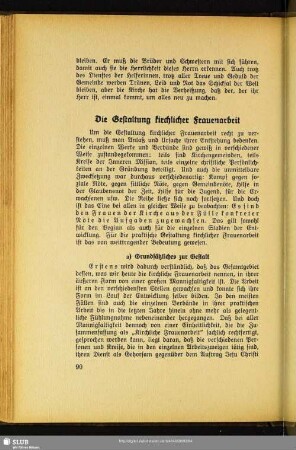 Die Gestaltung kirchlicher Frauenarbeit