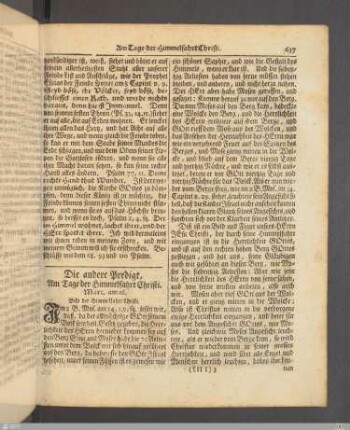 Die andere Predigt am Tage der Himmelfarth Christi.