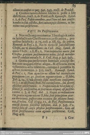 XXII. De Perseverantia