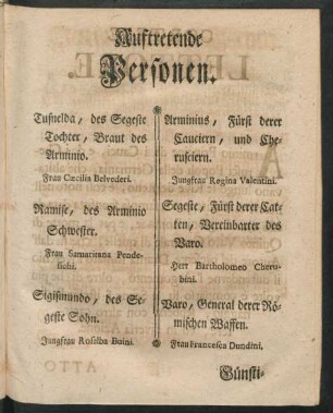 Auftretende Personen