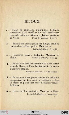 Bijoux (Nr. 1-38)