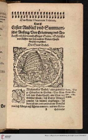 Das kleine Theatrum Urbium