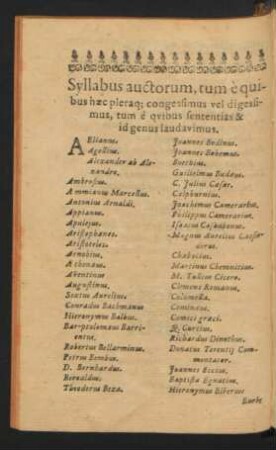 Syllabus auctorum