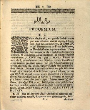 Mē-ʿôlām anšê haš-šēm sive de antichristianismo ante diluvium exercitatio theologica