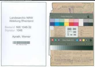 Entnazifizierung Werner Aprath , geb. 06.04.1889 (Beamter)