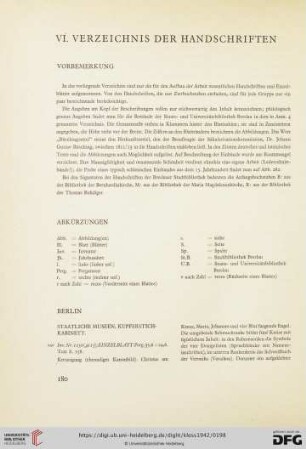 VI. Verzeichnis der Handschriften