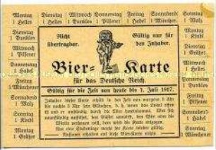 Humoristische Postkarte zur Versorgung im Ersten Weltkrieg