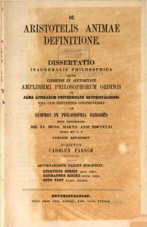 De Aristotelis animae definitione