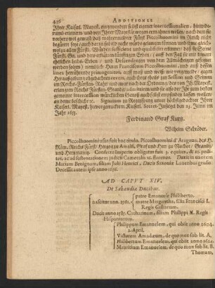 Ad Caput XIV. De Sabaudiae Ducibus.