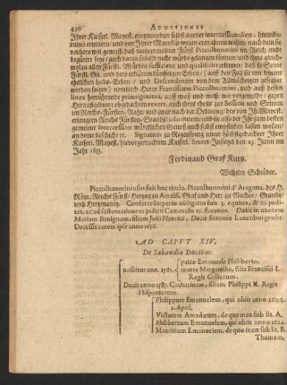 Ad Caput XIV. De Sabaudiae Ducibus.