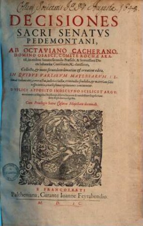 Decisiones sacri senatus Pedemontani