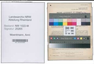 Entnazifizierung Anni Moentmann , geb. 16.06.1904 (Sekretaerin)