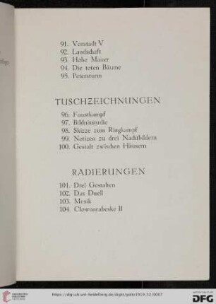 Tuschezeichnungen (Nr. 96-100)
