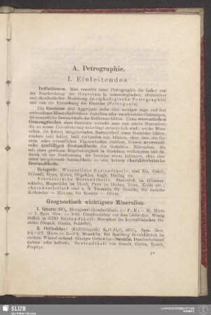 A. Petrographie