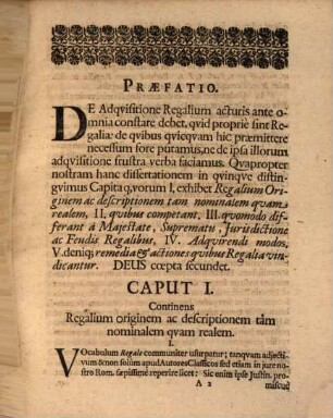 Disp. acad. de adquisitione regalium