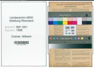 Entnazifizierung Wilhelm Cremer, geb. 09.10.1905 (Stuckateur)