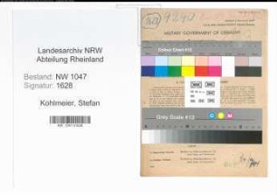 Entnazifizierung Stefan Kohlmeier , geb. 01.06.1914 (Angestellter)
