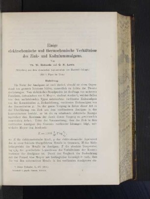 Einige elektrochemische und Thermochemische Verhältnisse des Zink- und Kadmiumamalgams.