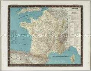 Bauerkeller's Handatlas der allgemeinen Erdkunde, der Länder- und Staatenkunde: Frankreich