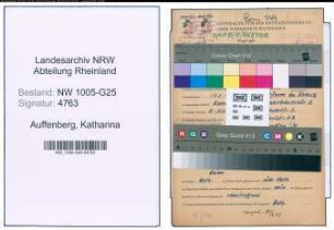 Entnazifizierung Katharina Auffenberg , geb. 17.06.1883 (Geschaeftsinhaberin)
