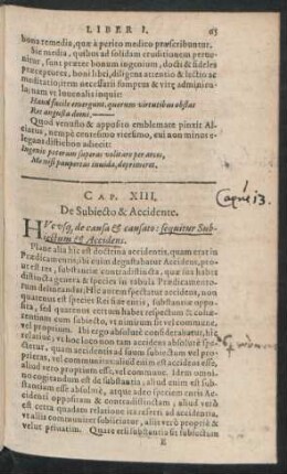 Cap. XIII. De Subiecto & Accidente.