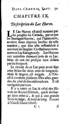 Description du Lac Huron.
