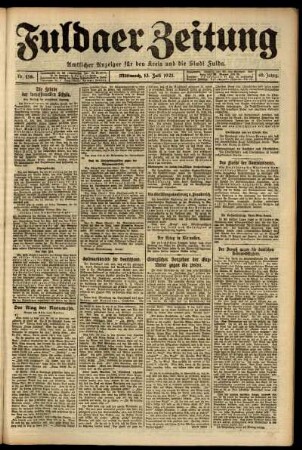 Ausgabe vom Mittwoch, den 13. Juli 1921.