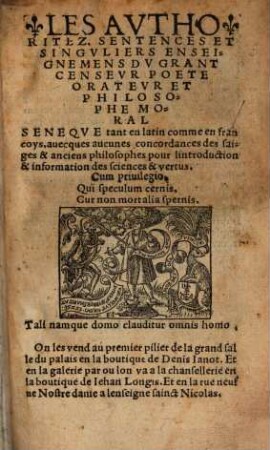 Les authorités, sentences de Séneque